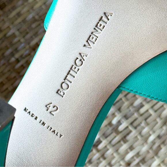 Bottega Veneta Stretch Lounge Nappa Leather Square Open Toe Heel Sandals Size 42 - Picture 8 of 10